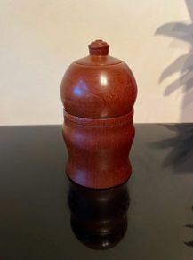 Turned mahogany wood box