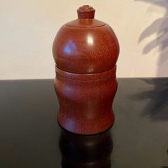 Turned mahogany wood box