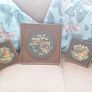 Three framed slate pictures. Two Robins & One Horse Image 5