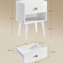 Set of 2 Bedside Tables Black or White with Drawer and Shelf Image 6