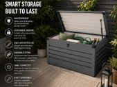 Metal Garden Storage Box 360L Waterproof Lockable Outdoor Storage Chest
