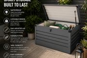 Metal Garden Storage Box 360L Waterproof Lockable Outdoor Storage Chest