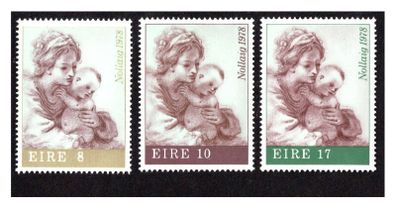 1978 Ireland Christmas: "The Virgin and Child" (Guercino) Commemorative Stamps Mint Never Hinged (MNH)
