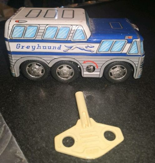 Vintage ASAHI wind up tin toy bus