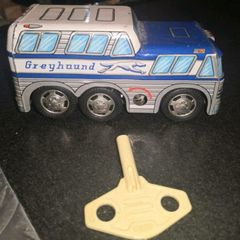 Vintage ASAHI wind up tin toy bus