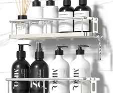 YASONIC Large Shower Caddy Rust Proof No Drill Bathroom Shelves 2-Pack - Brand New