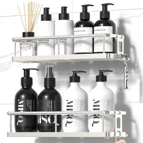YASONIC Large Shower Caddy Rust Proof No Drill Bathroom Shelves 2-Pack - Brand New