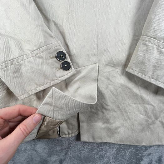 Zara Man Utility Blazer Jacket 48 Beige - Linen Blend- Military Chore Style