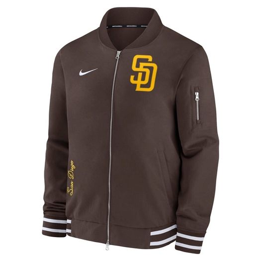 Men's San Diego Padres Nike Brown Bomber Jacket