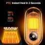 Electric Space Heater, Portable Room Heater Energy Efficient 1500W PTC Fast Heating, Ceramic Fan Heaters with Thermostat, Timer & 3 Modes, Overheat & Tip Over Protection for Office Bedroom Image 8