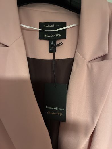 River Island Pink double breasted blazer
