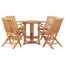 5 Piece Folding Outdoor Dining Set Solid Teak Wood Image 5