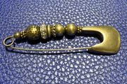 Cynthia Miglio Silver Beaded Safety-Pin  Brooch
