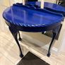 Mahogany painted Blue Half moon Hall table Image 8