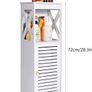 Waterproof Bathroom Cabinets,White Bathroom Storage Shelf Organizer Cupboard with Daily use Layer and 1 Cupboard Door Image 2