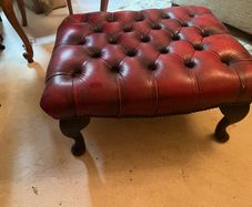 Red ox blood chesterfield footstool