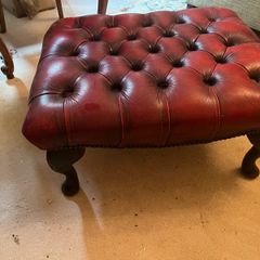 Red ox blood chesterfield footstool