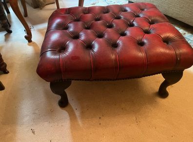 Red ox blood chesterfield footstool