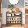 4-Tier Shoe Rack, Industrial Shoe Storage Organizer with 3 Adjustable Mesh Shelves, Metal Frame, Strong and Durable, Ideal for Entryway, Living Room, Bedroom, Hallway, Rustic Brown Image 3