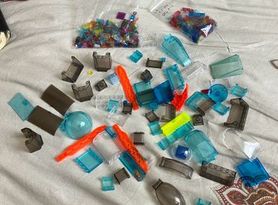 lego various transparent panels and pieces