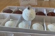 christmas baubles name card holder