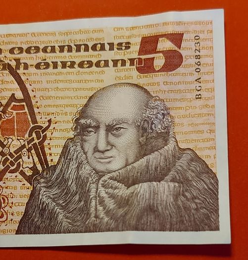 Irish 1979 "Scotus"  Five pound banknote in A/Unc condition