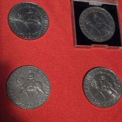 1977 Queen Elizabeth II Silver Jubilee commemorative crown coins. 4pcs.