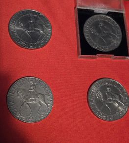1977 Queen Elizabeth II Silver Jubilee commemorative crown coins. 4pcs.