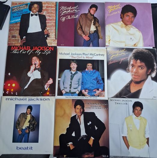 IRISH - Michael Jackson 1983 set - 9 single pack plus extra IRISH PRESS single