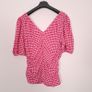 Ganni Red Pink White Gingham Check Ruched Tube Top 20UK/48EU Image 10