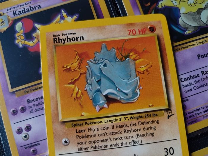 Rhyhorn ! from Base Set 2 ! RARE Near Mint - Mint Condition ! 2000 ! Vintage Pokemon Card !