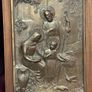 Nice old religious panel made of metal with wood frame Image 2