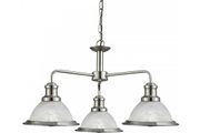 Bistro Ceiling Light, Satin Silver, - 3 bulb