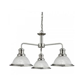 Bistro Ceiling Light, Satin Silver, - 3 bulb