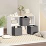 Shelf with 6 Compartments and 3 Fabric Drawers, Storage Shelf, Versatile, Grey Image 3