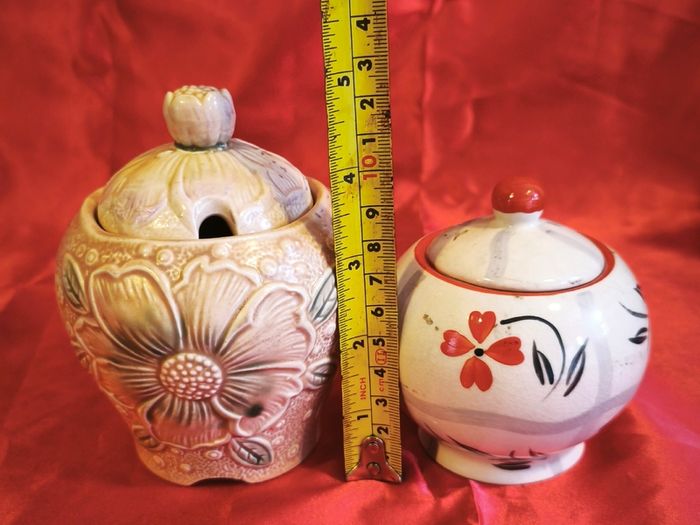 Two vintage honey pots