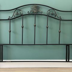 Vintage Style Black Metal King Size Headboard