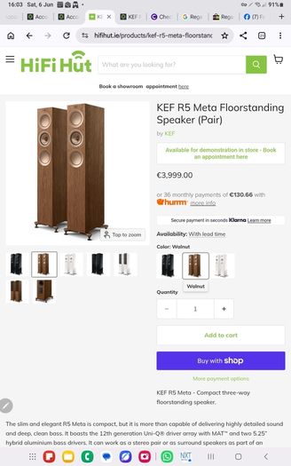 Current KEF Reference 5 META Stunning walnut veneer 200W Floorstanders under 12 months old Bargain 4K New