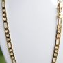 Men's 24K Yellow Gold Plated Figaro Necklace Link Chain 20" 16,56 grams Image 8