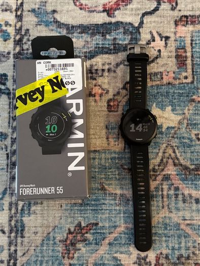 Garmin Forerunner 55 GPS Running Watch Black, Boxed and charger