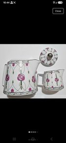 Vintage Charles Rennie Mackintosh Tea For Two Set Porcelain Art Deco Tea pot and jug