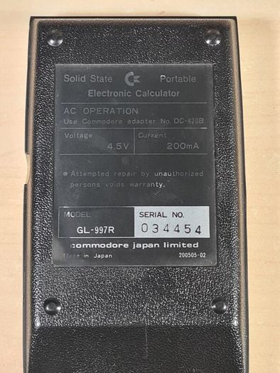 Vintage Commodore Gl-997r Electronic Calculator Untested For Parts Repair Collector