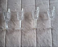 4 x Vintage Waterford Crystal Sherry Glasses