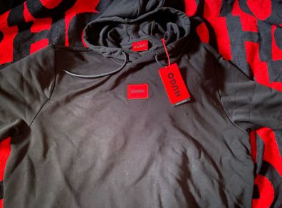 Hugo boss hoodie short sleeved cotton terry sweatshirt size XXL brand new with tag colour black