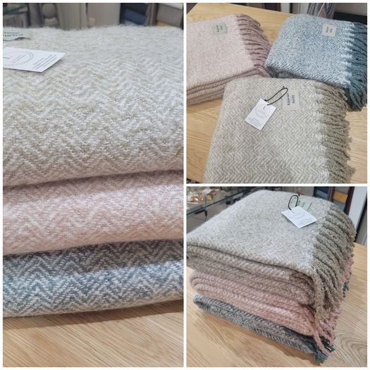 Faux mohair taupe throw
