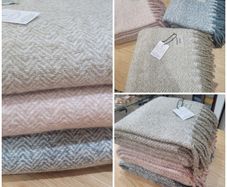 Faux mohair taupe throw