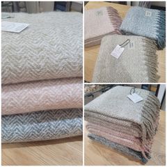 Faux mohair taupe throw