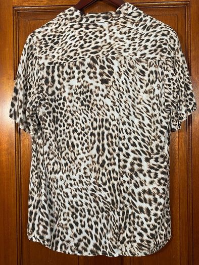 Jaded Shirt Unisex Mens Size Small Leopard Print Viscose Cheetah Jaguar Short sleeve Animal Camp Collar
