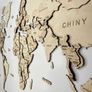 3D Classic Wooden World Map with Country Borders Country Names Capital Names US and Canada Borders and Names 3D Map Effect Image 10