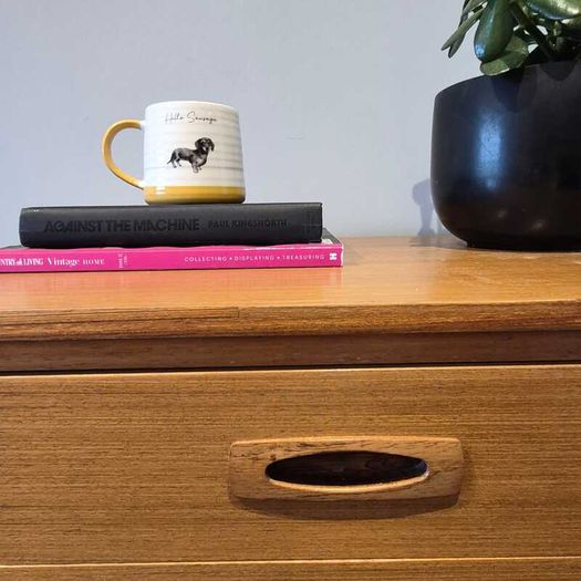 Mid-Century Teak Tallboy Chest of Drawers - Sculpted Handles, Fully Restored